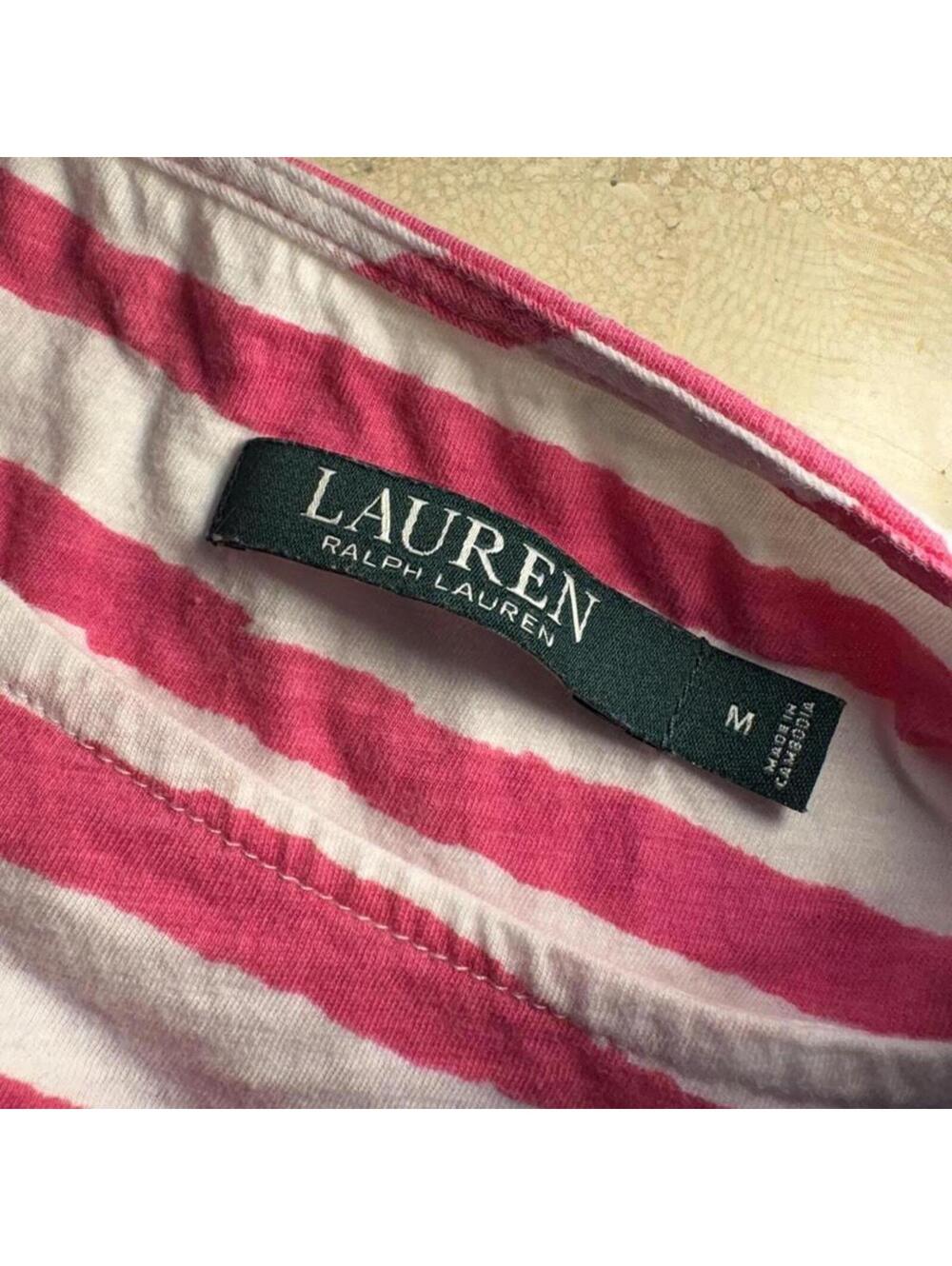 Lauren Ralph Lauren Pink Stripe T-Shirt Mini Dress Size M - Picture 5 of 6